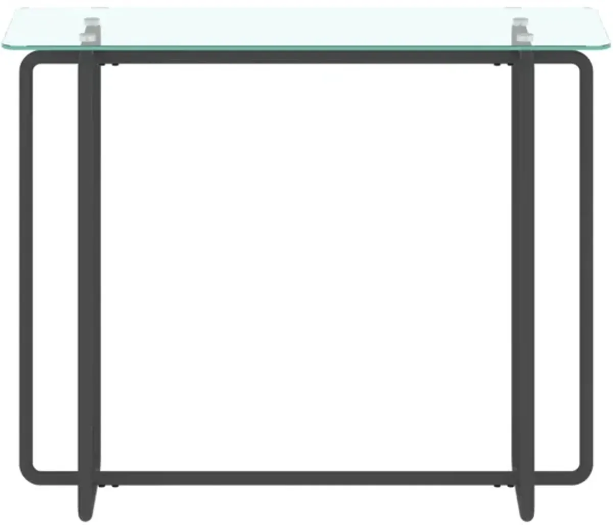 Glass Console Table with Black Legs