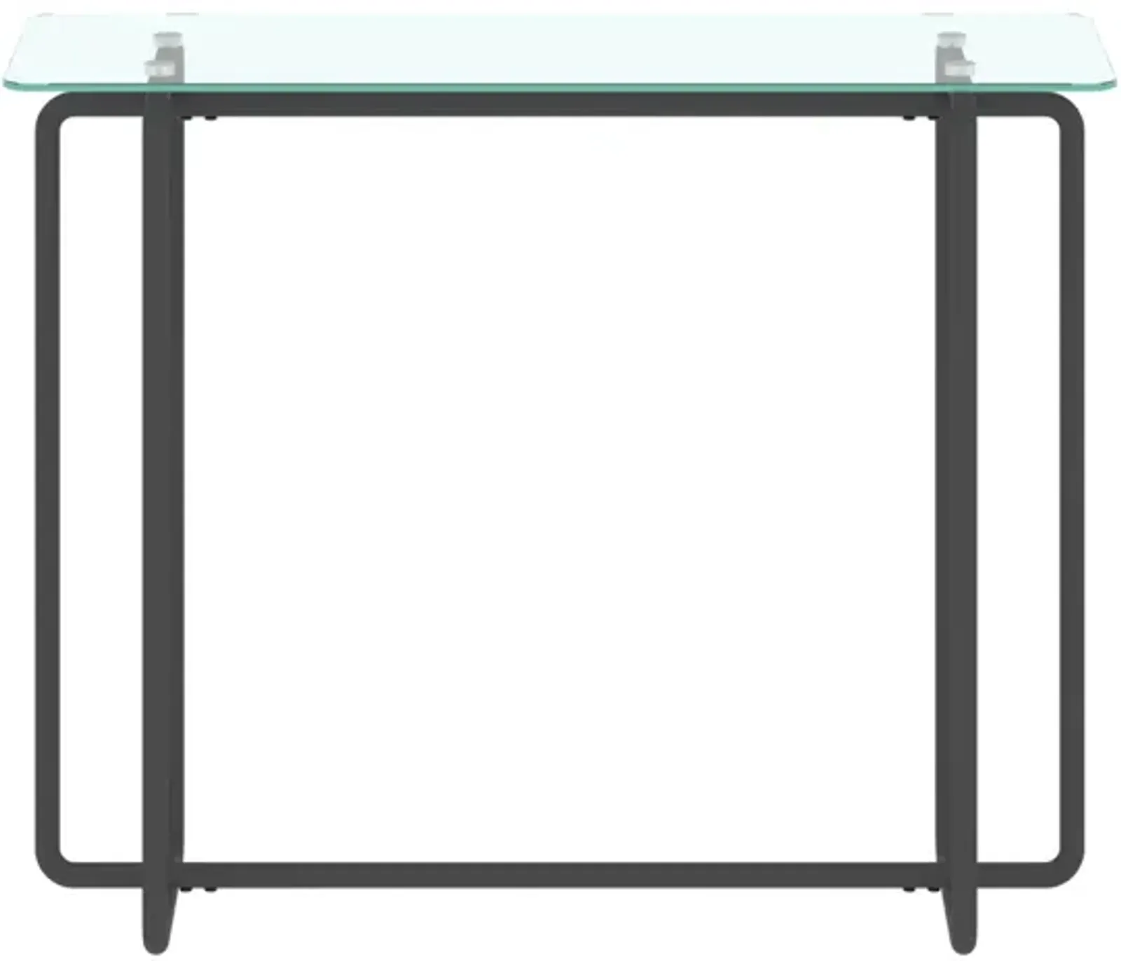 Glass Console Table with Black Legs