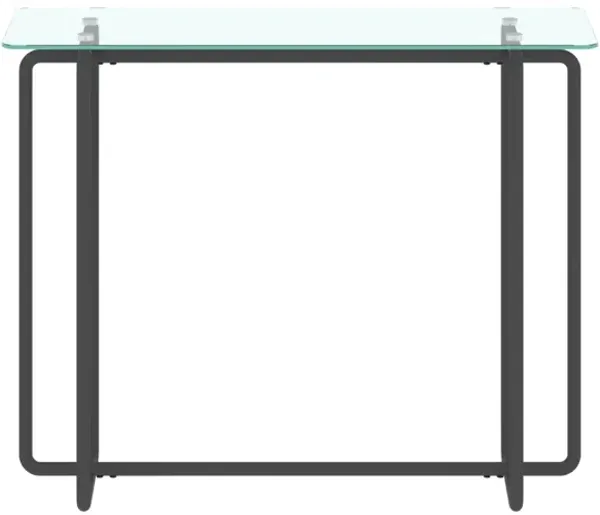 Glass Console Table with Black Legs