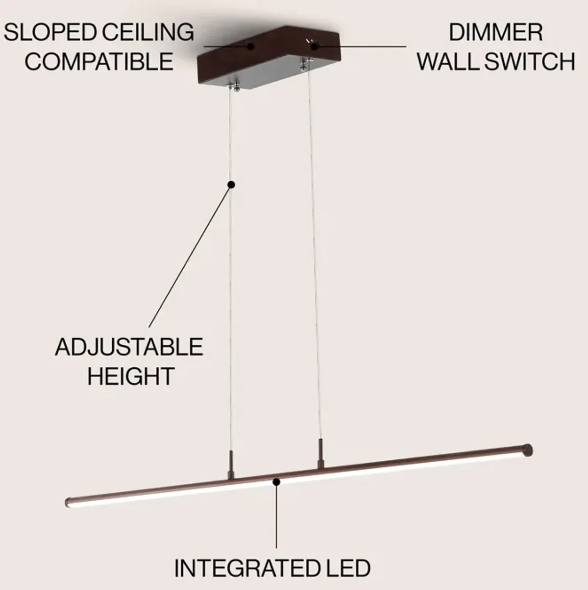 Conley Dimmable Adjustable Integrated LED Metal Linear Pendant