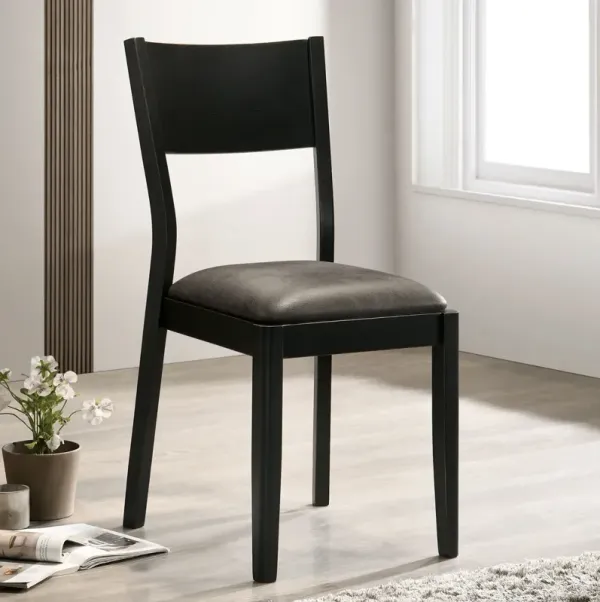 Streamdale Modern Black & Gray Side Chairs Set of 2 Dining Room Furniture
