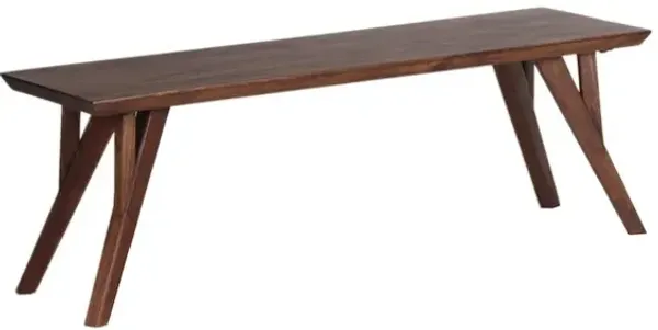 Porter Designs Portola Solid Acacia Wood Dining Bench, Brown