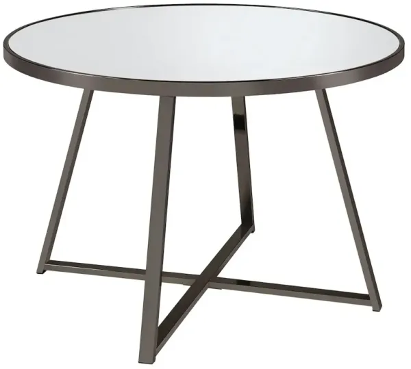 Jillian Round 45-inch Mirror Top Dining Table Black Nickel