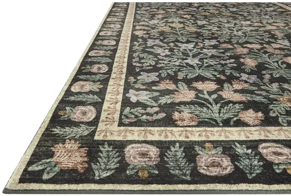 Eden Mughal Garden Black 2'6" x 7'6" Runner Rug