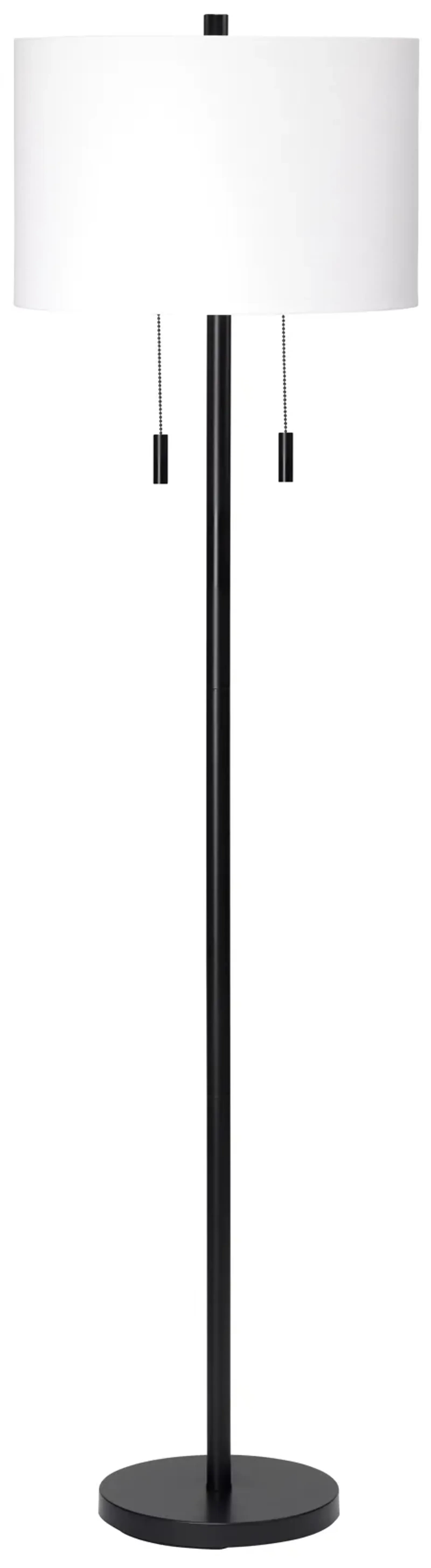 Lincoln 2-Light Black Metal Floor Lamp