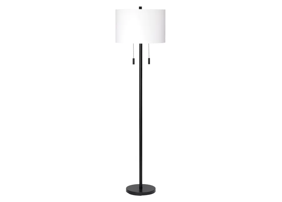 Lincoln 2-Light Black Metal Floor Lamp