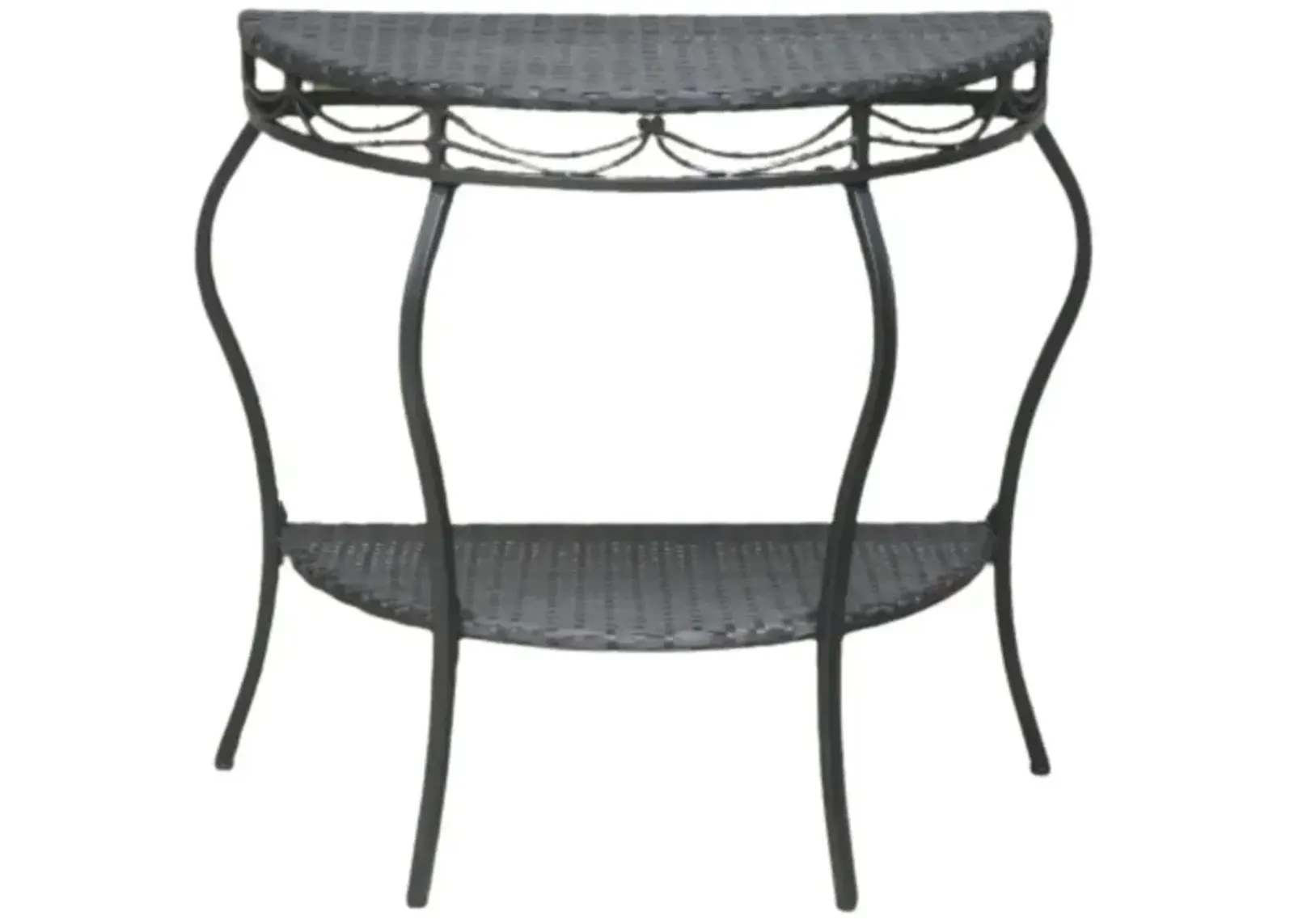 Valencia Resin Wicker/Steel Two Tier Half Moon Wall Table