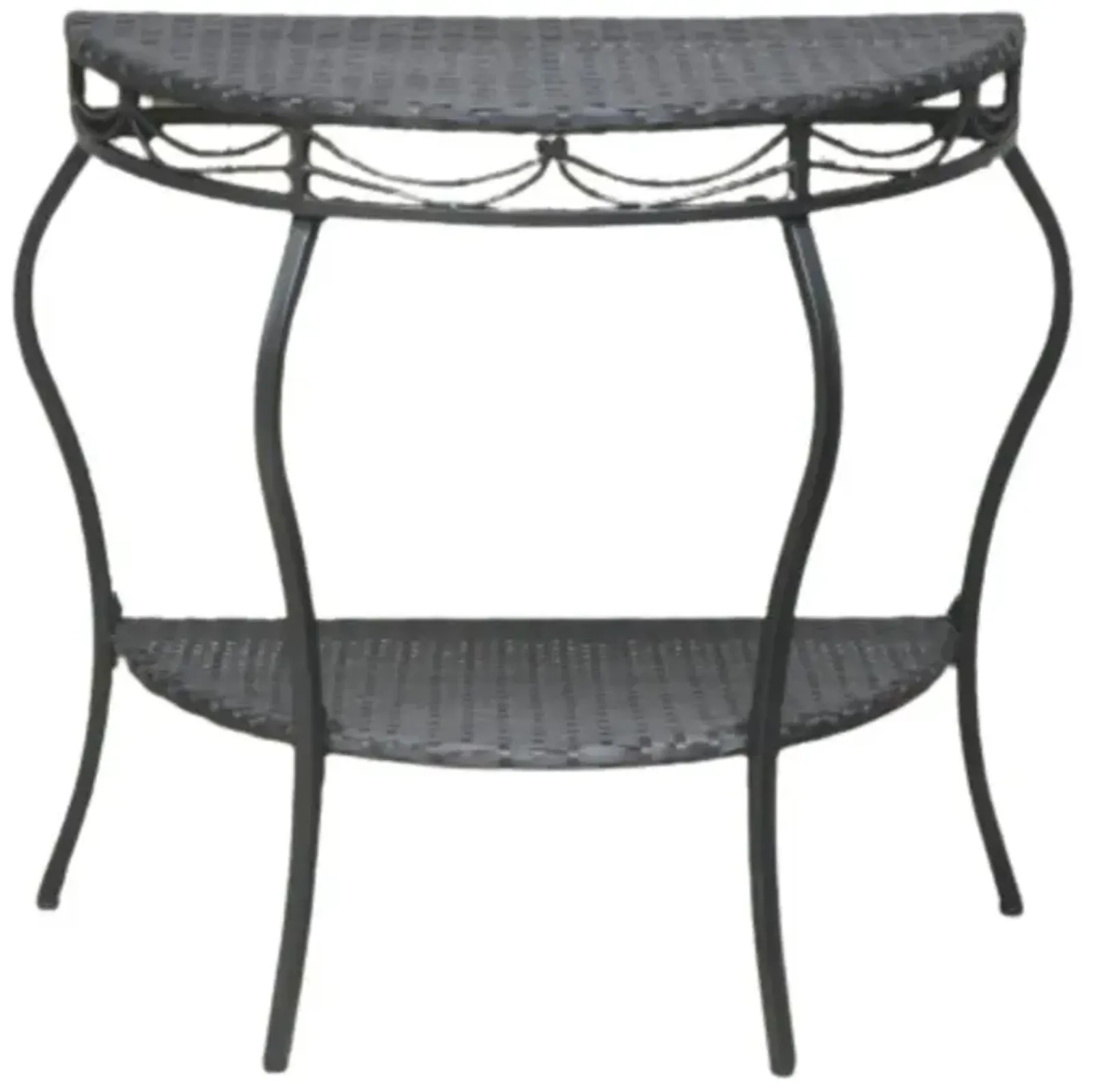 Valencia Resin Wicker/Steel Two Tier Half Moon Wall Table