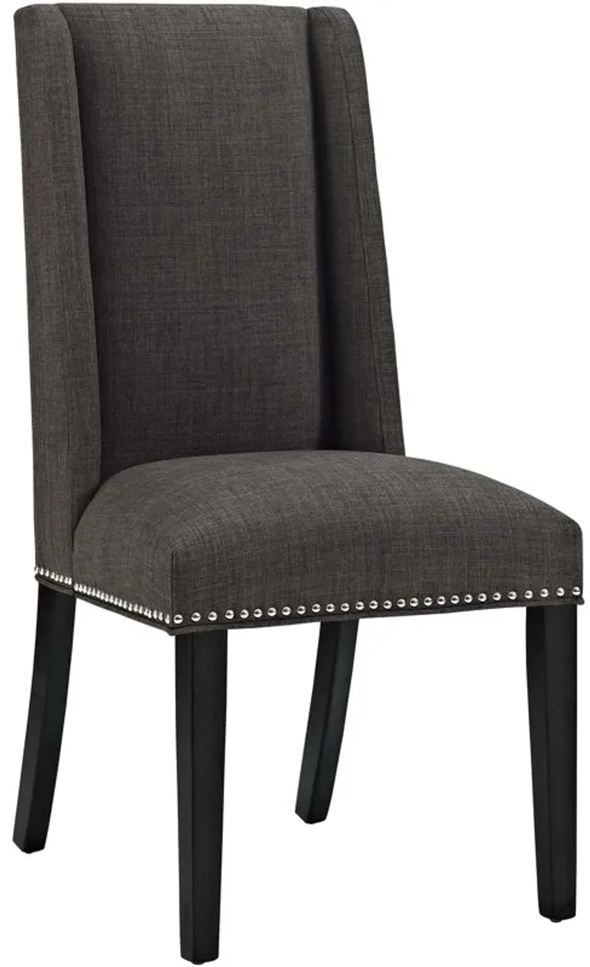 Modway MO- Baron Modern Tall Back Wood Upholstered Fabric, Dining Chair, Brown