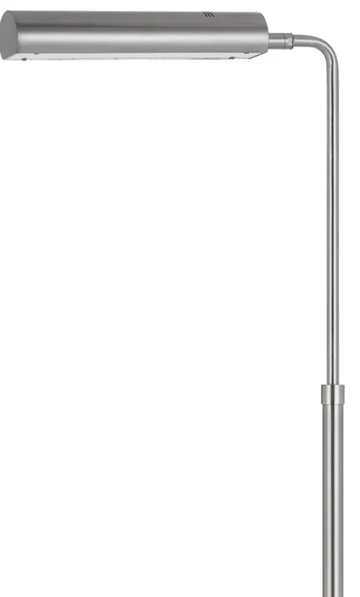 Kime 44-58 Inch Floor Lamp, Adjustable Height, LED, Brushed Steel Finish - Benzara