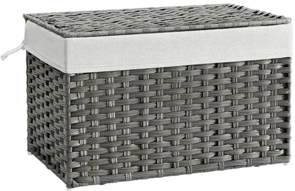 Storage Trunk with Cotton Liner and Metal Frame for Bedroom and Closet