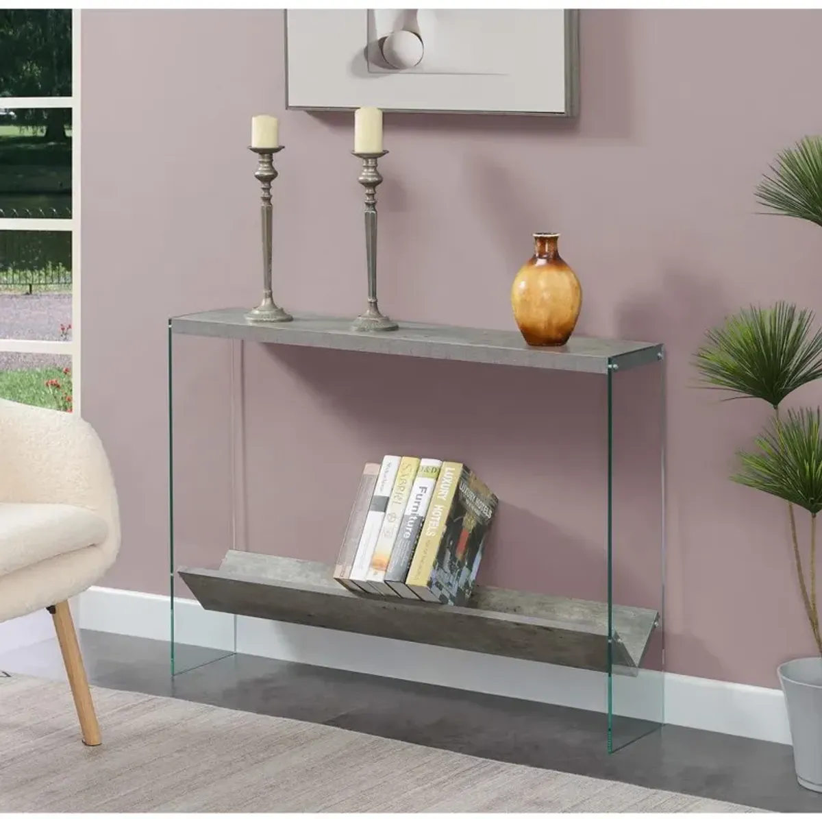 Convenience Concepts SoHo V Console Table w/ Shelf