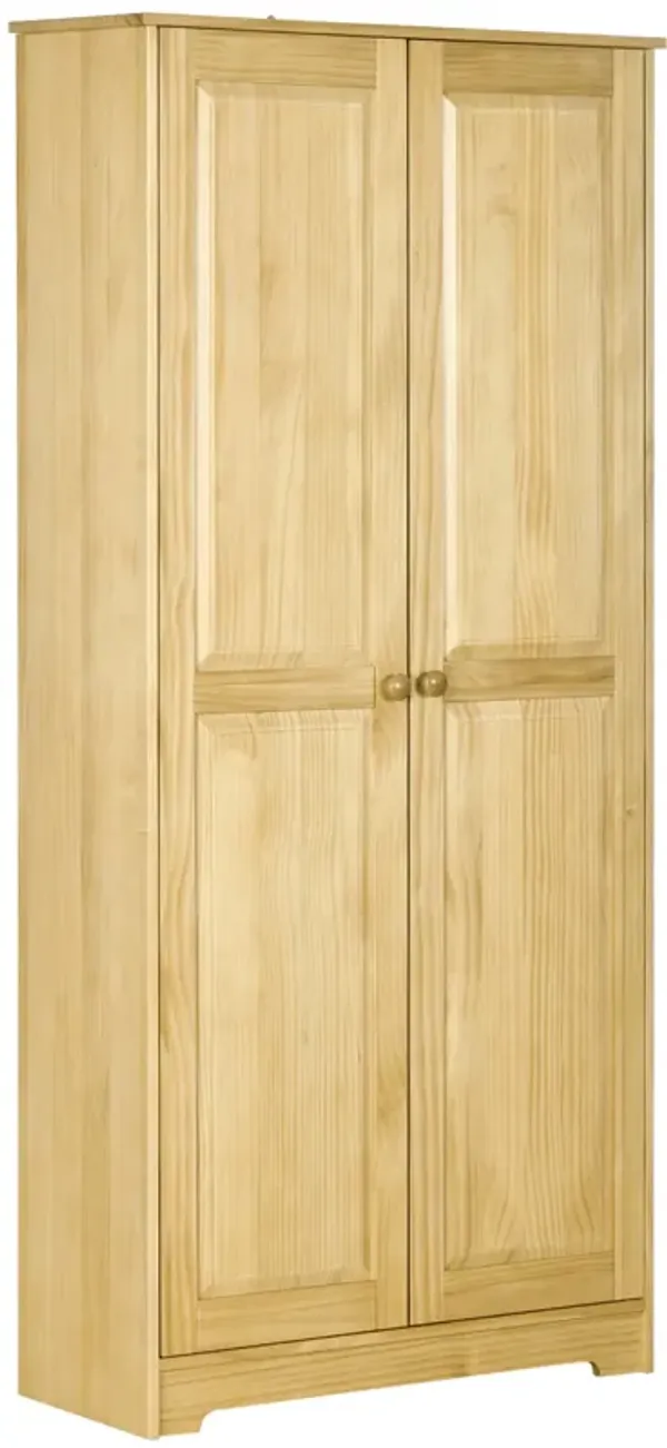 Pinewood Kitchen Pantry: 67" Freestanding Cabinet with Shelves