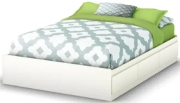 Contemporary Platform Bed with 3 Storage Drawers