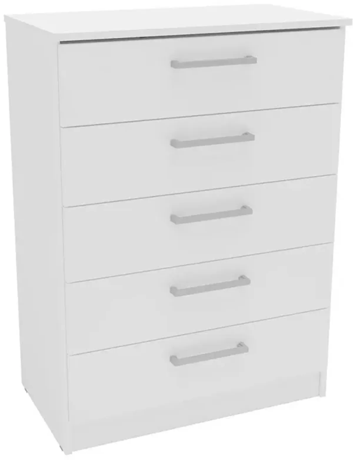 Polifurniture Juliette Modern 5 Drawer Dresser, White