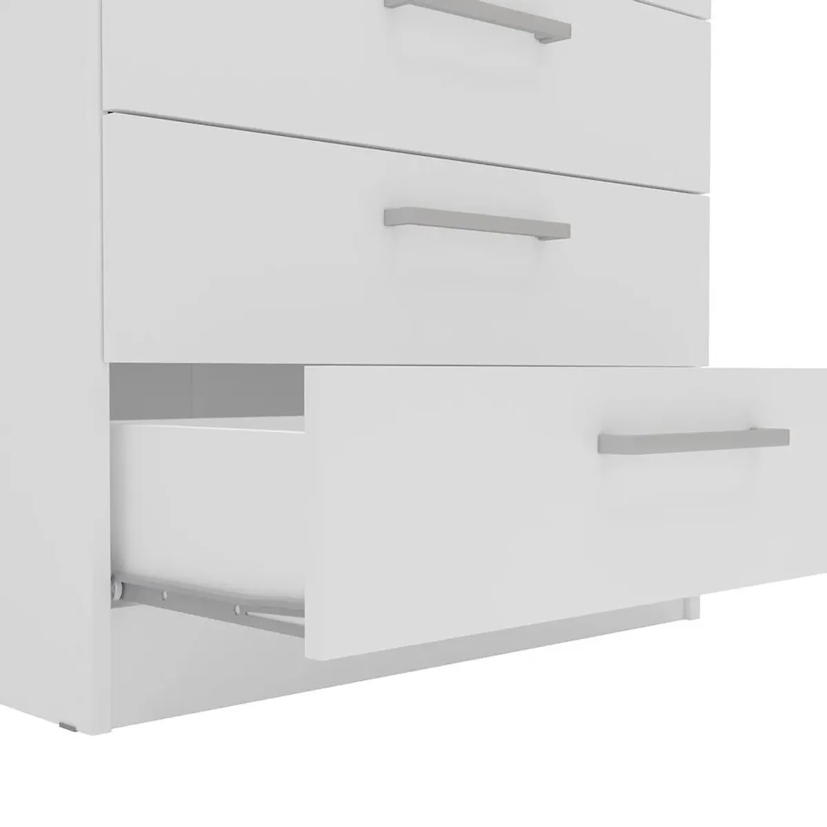 Polifurniture Juliette Modern 5 Drawer Dresser, White