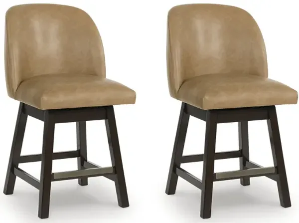 Neymorton Leather Counter Stool (Set of 2)