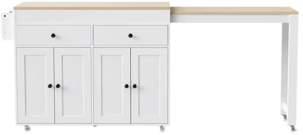Merax Rolling Kitchen Island on Wheels with Spice Rack