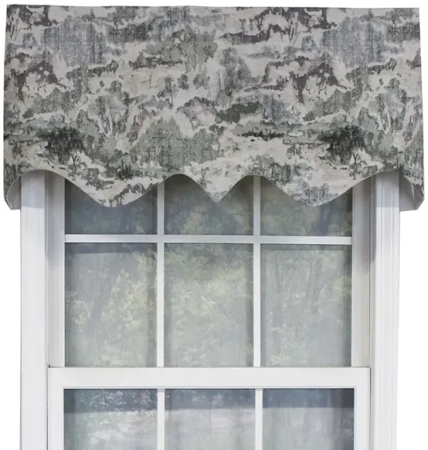 RLF Home Horizon Elevate Living Space Regal Elegant Valance Premium Window Treatment 3" Rod Pocket 50" x 17" Smoke Gray