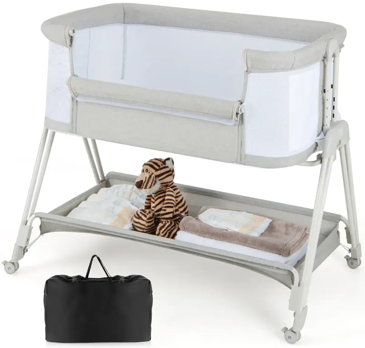 Baby Portable Bedside Sleeper with 7 Adjustable Heights