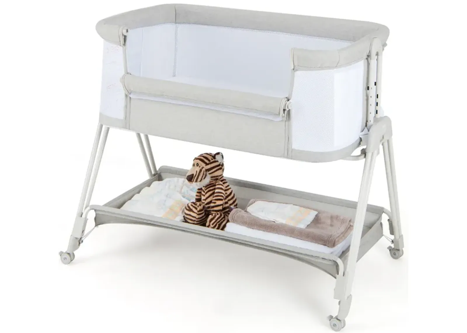 Baby Portable Bedside Sleeper with 7 Adjustable Heights