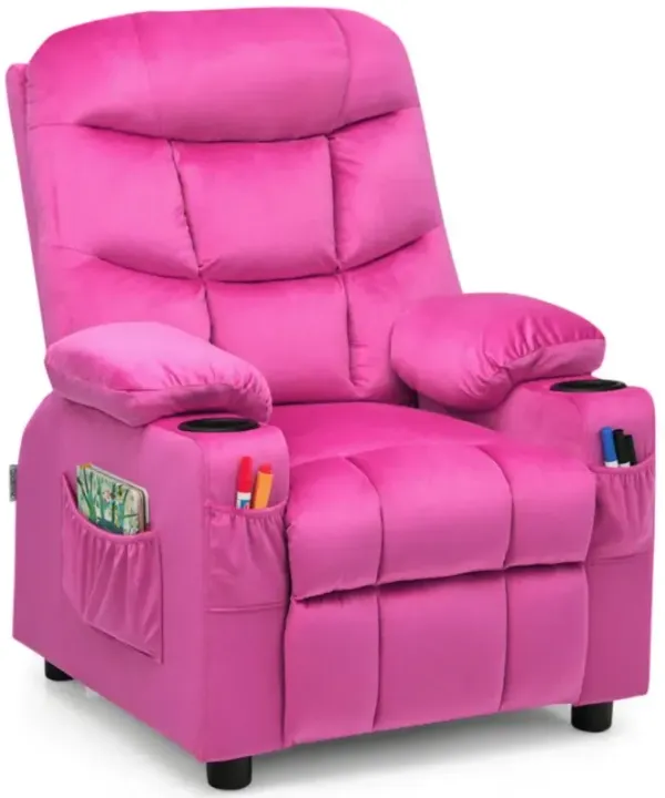 Hivvago Kids Recliner Chair with Cup Holder and Footrest for Children