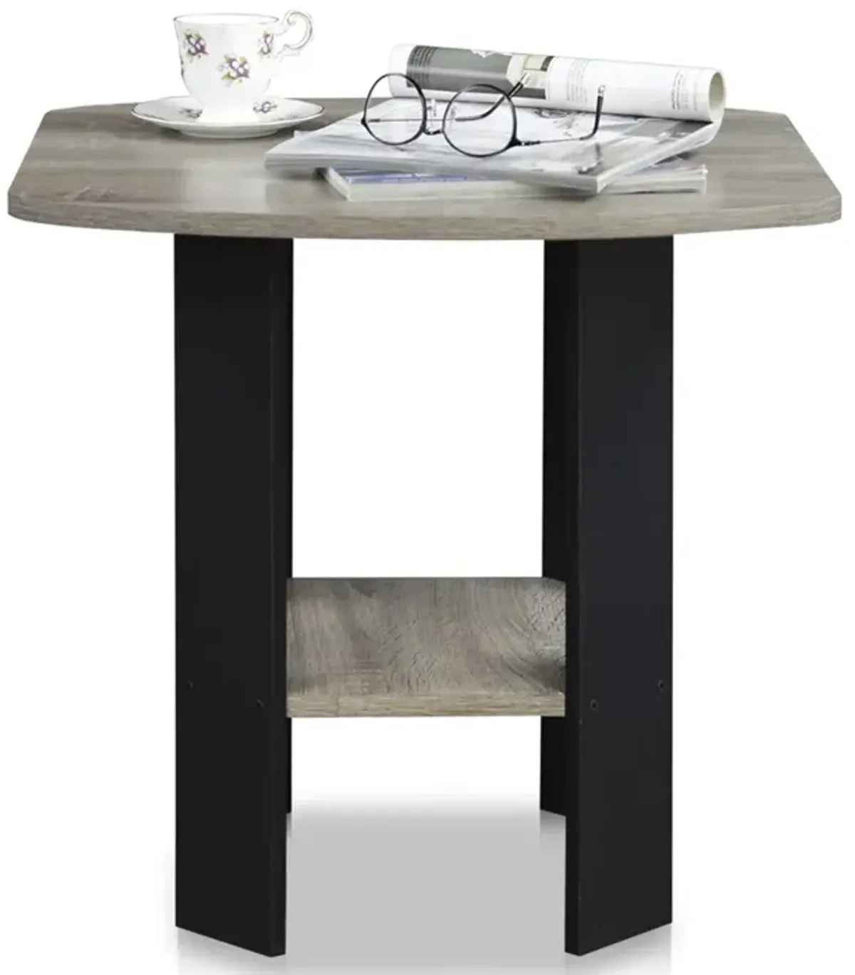 Simple Design End/Side Table, Oak Grey/Black