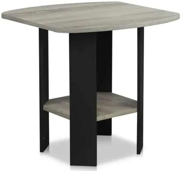 Simple Design End/Side Table, Oak Grey/Black