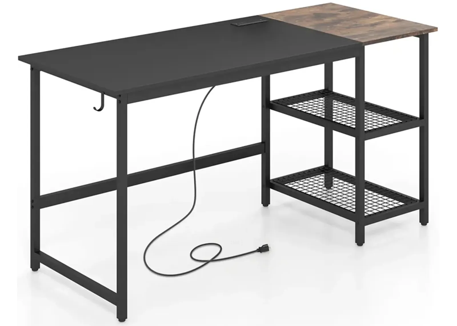 59 Inch Home Office Computer Desk with Removable Storage Shelves