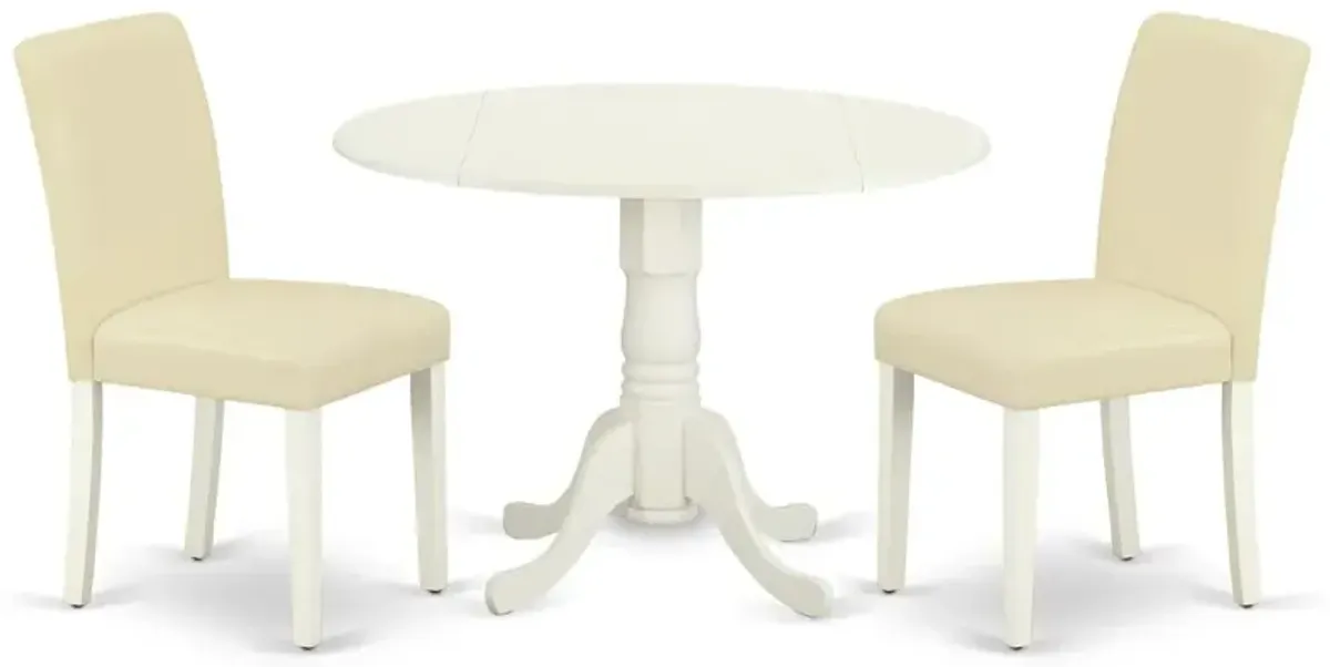 Dining Room Set Linen White, DLAB3-LWH-64