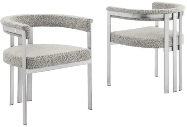 Glam gatsby Rich gray side chairs - Set of 2