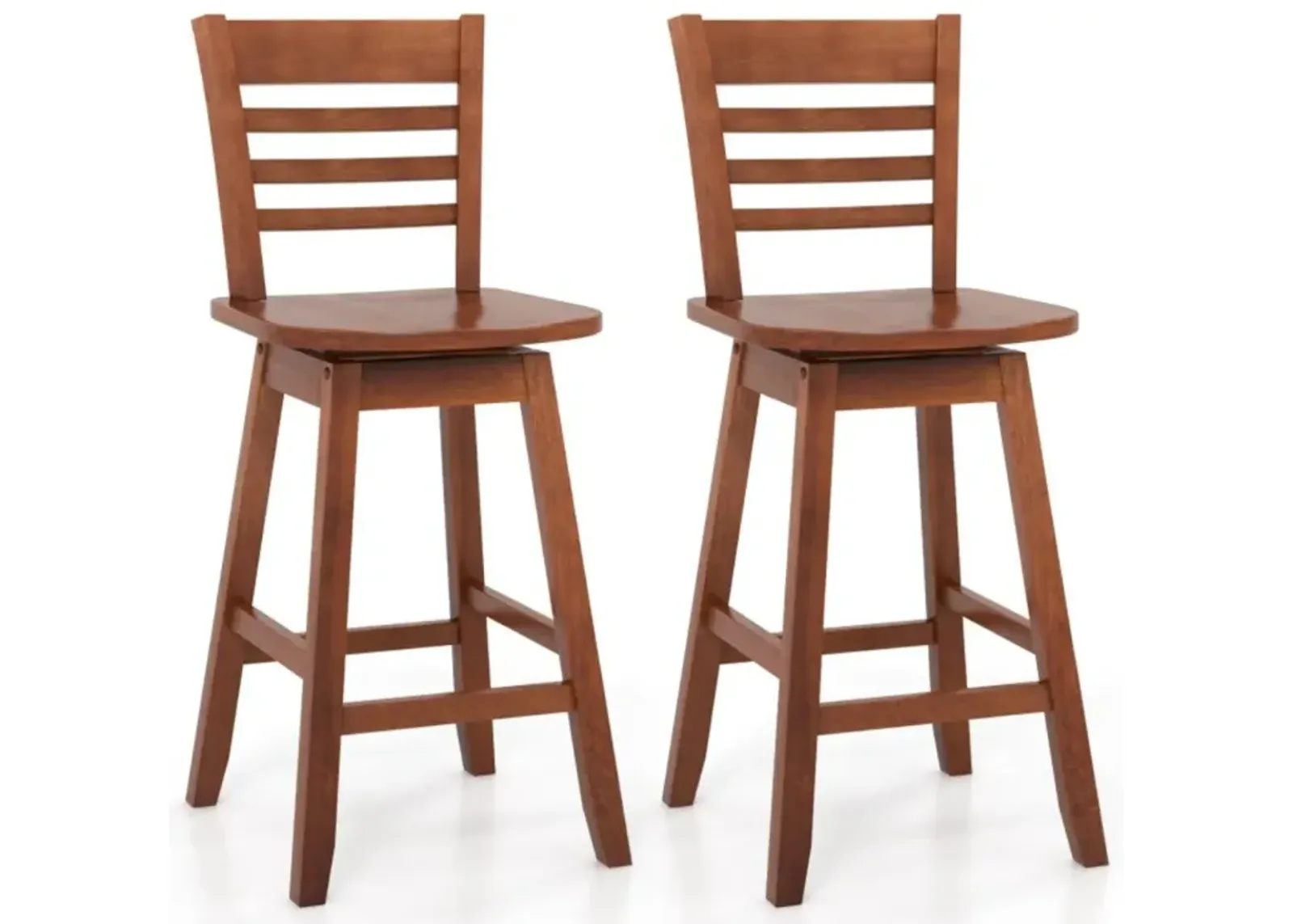 Hivvago Counter Height Barstools Set of 2 with Footrest for Kitchen Island Bar