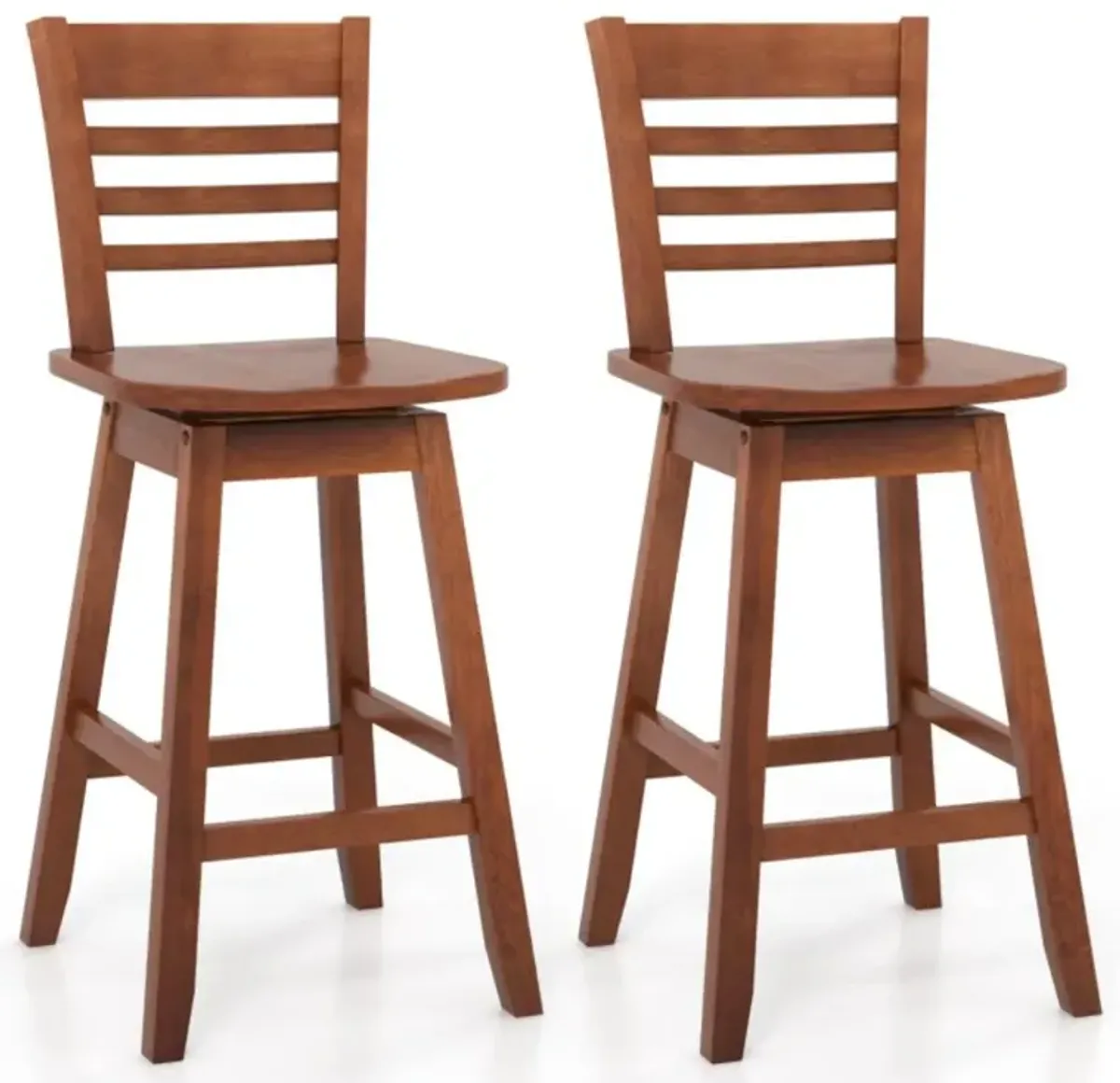 Hivvago Counter Height Barstools Set of 2 with Footrest for Kitchen Island Bar