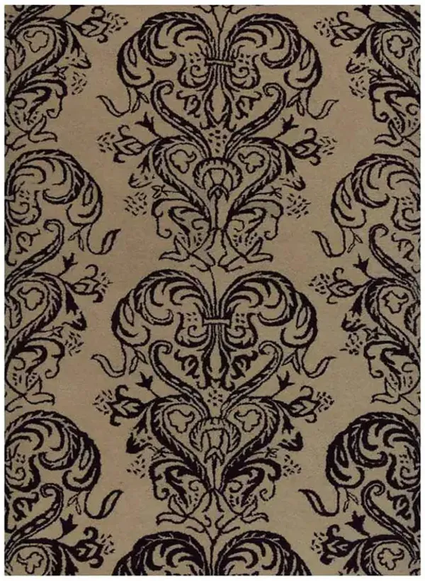 RUGSOTIC CARPETS HAND TUFTED WOOL ECO-FRIENDLY AREA RUGS  - 4'x6', Rectangle Shape, Cream & Brown, Contemporary Modern Design, High Pile Handmade Area Rugs for Living Room, Bed Room (K20930)