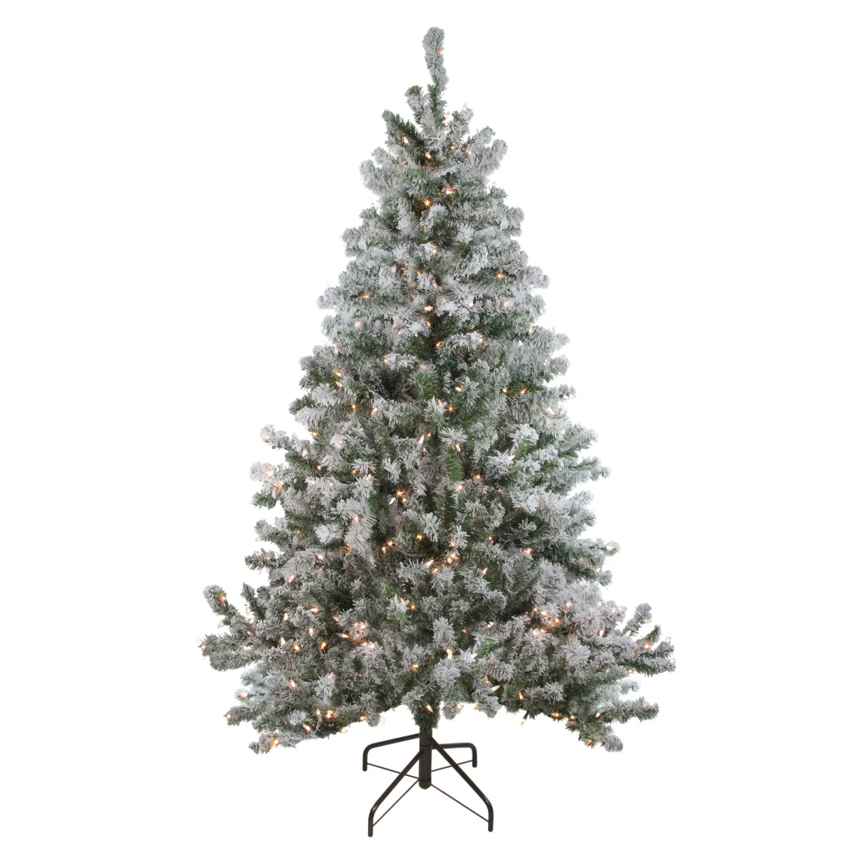 6' Pre-Lit Medium Flocked Balsam Pine Artificial Christmas Tree - Clear Lights