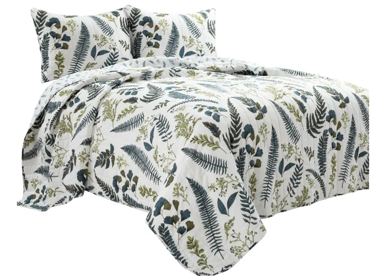 Devonia Allover Reversible Oversized Cotton Quilt 3Pc Set