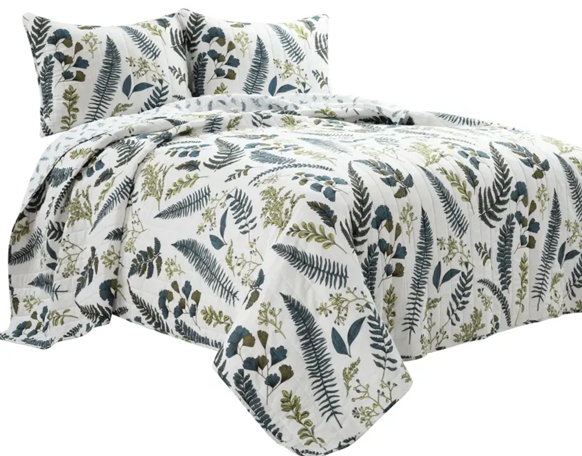 Devonia Allover Reversible Oversized Cotton Quilt 3Pc Set