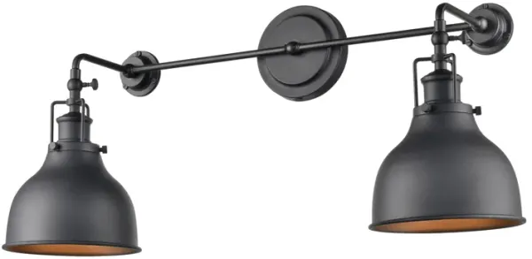 Skillet 12'' High 2-Light Black Sconce