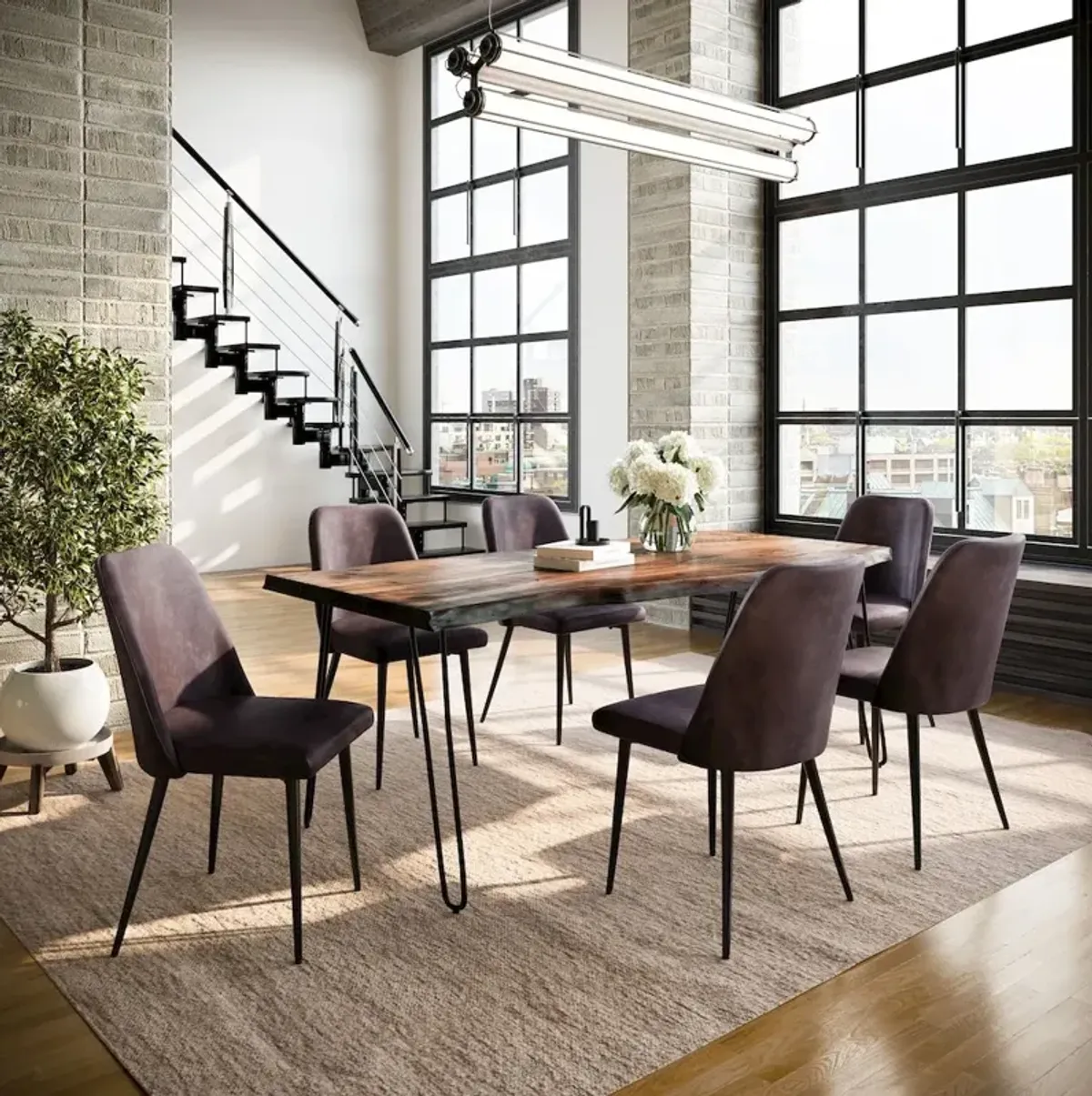 Jofran Nature's Edge Seven Piece Solid Acacia Dining Set