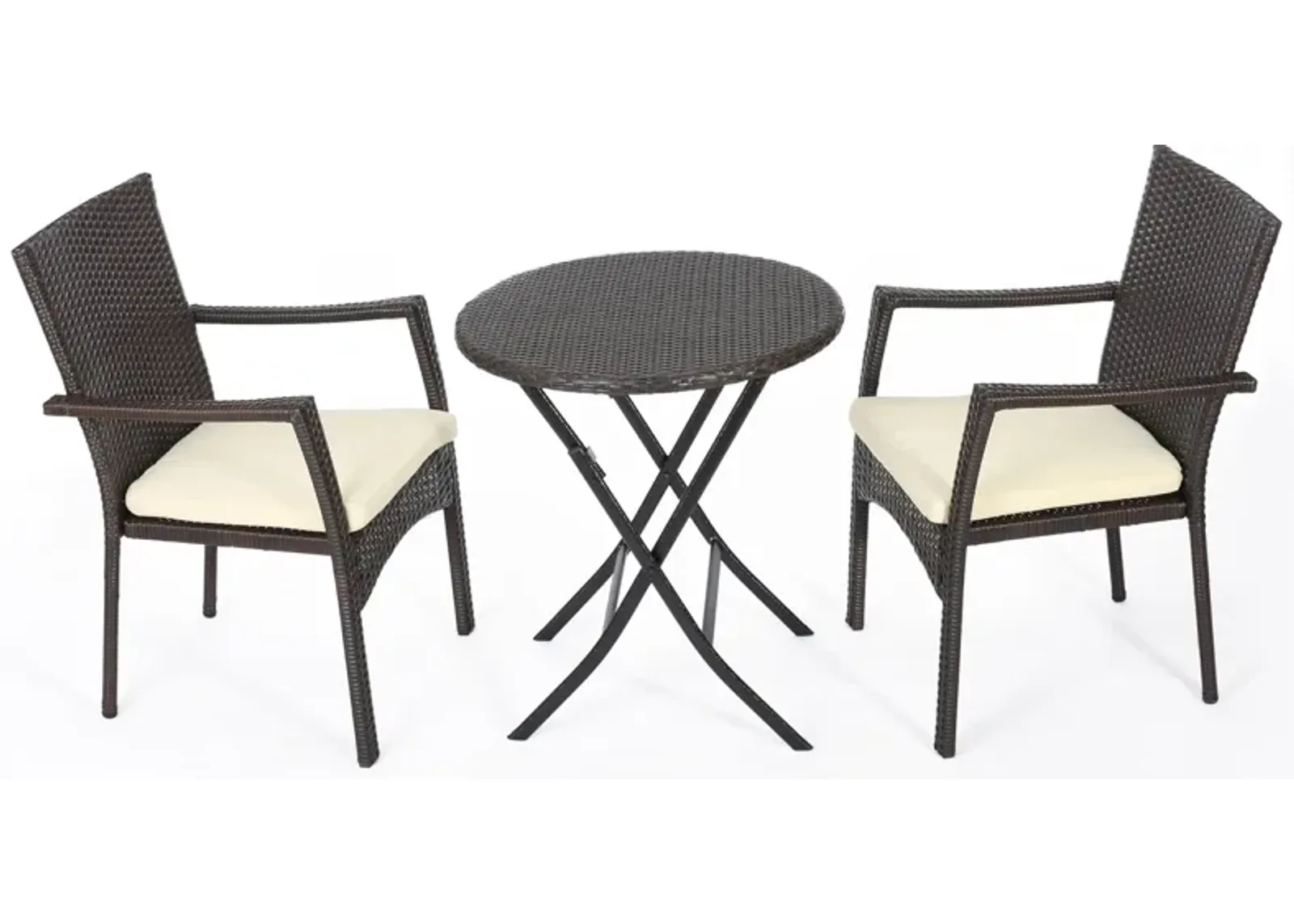 Water-Resistant, Foldable Bistro Set with Long-Lasting Rattan Finish