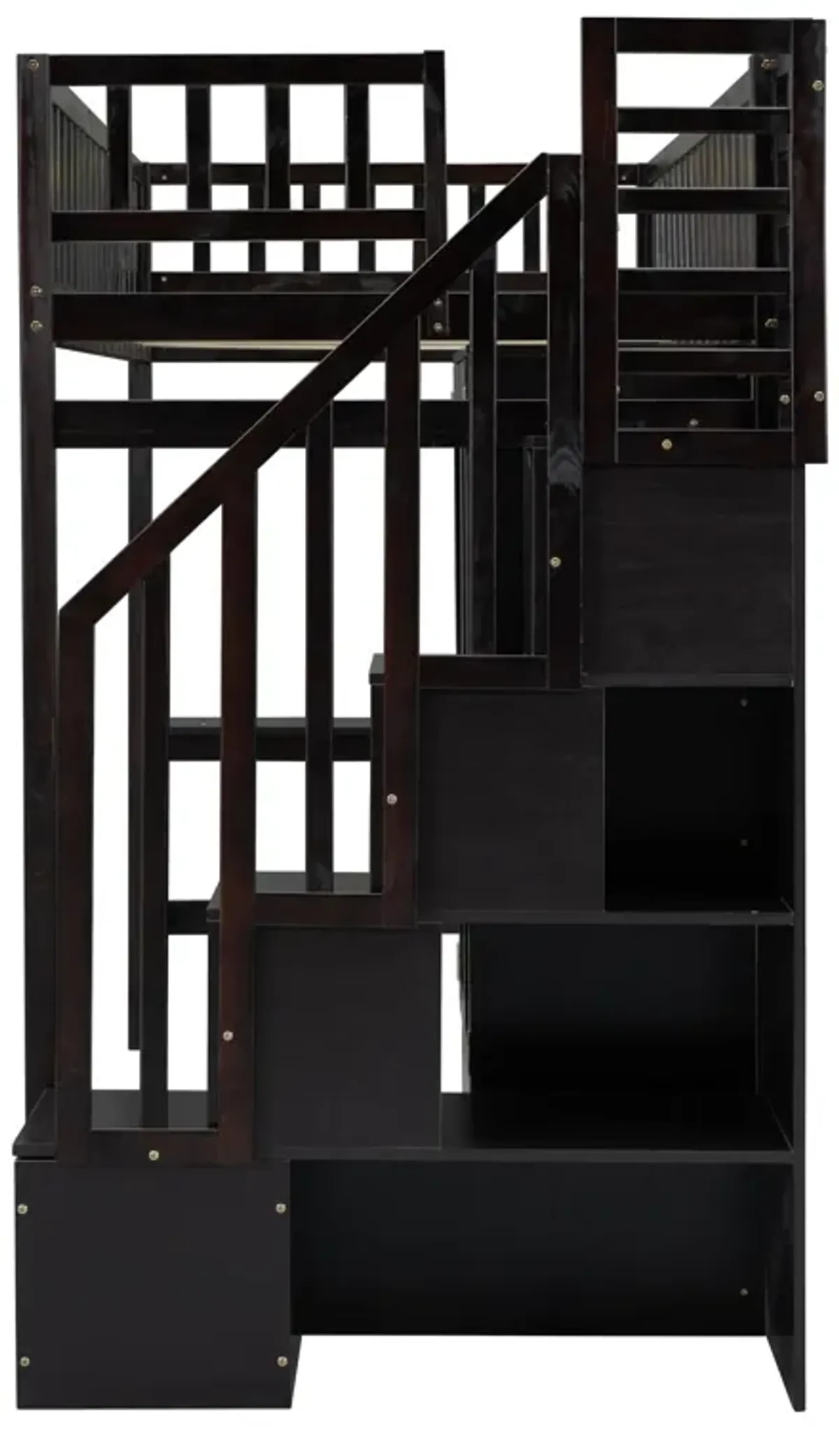 Merax Loft Bed with Bookshelf and Wardrobe