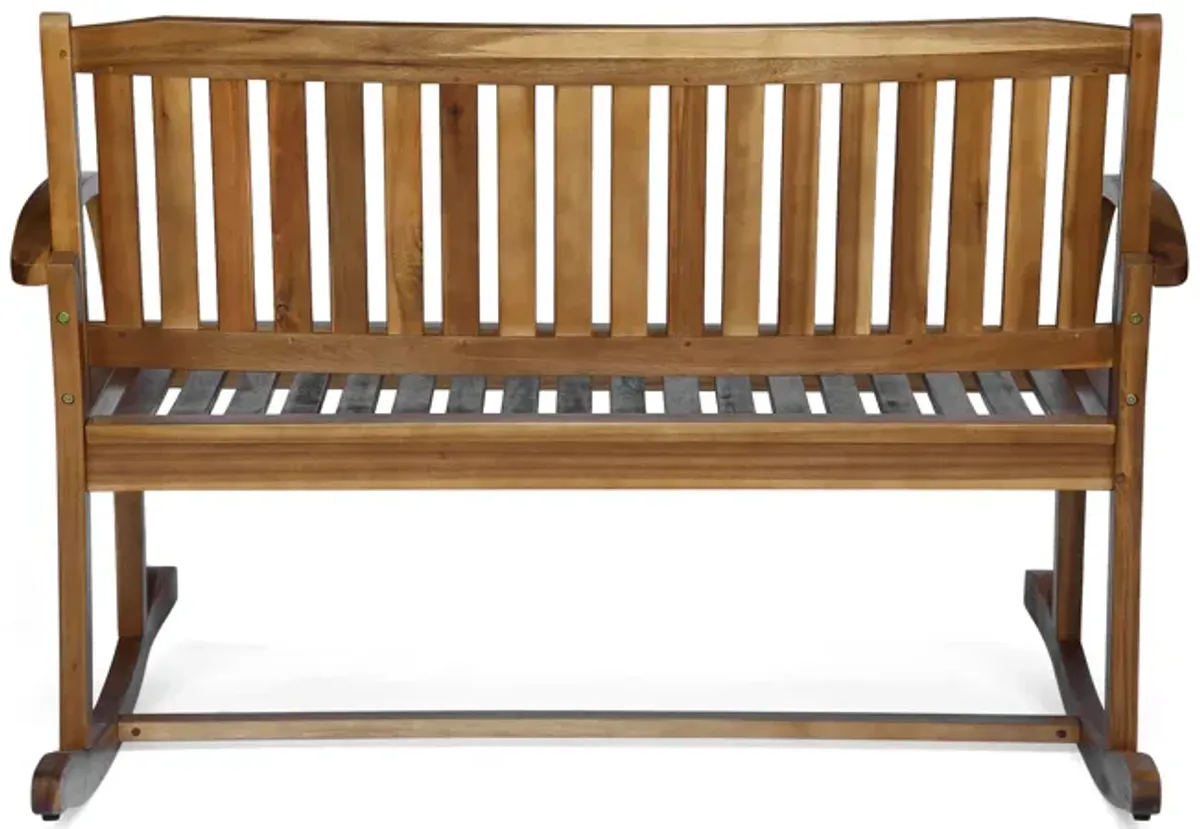 Merax Modern Nursery Rocking Loveseat Wooden Chair