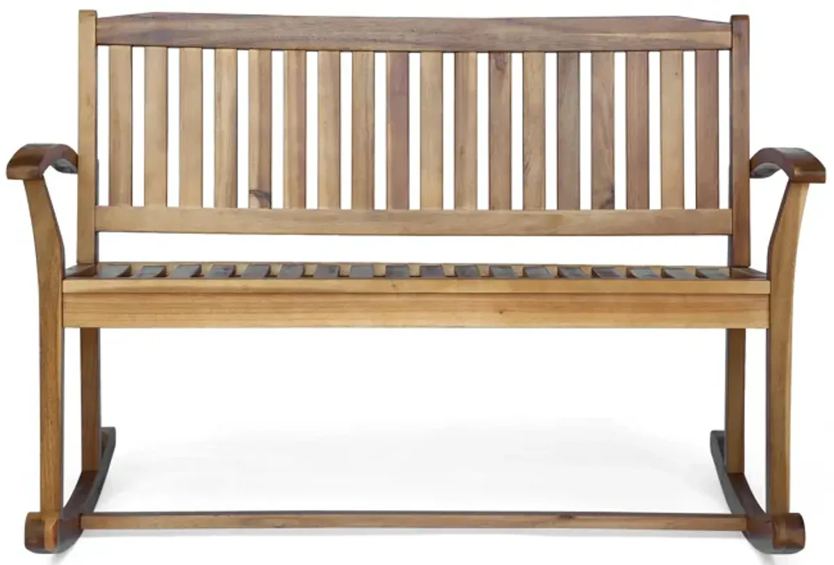 Merax Modern Nursery Rocking Loveseat Wooden Chair