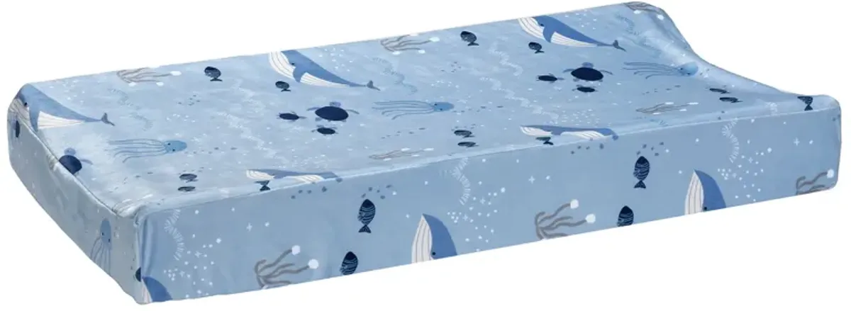 Lambs & Ivy Bubbles and Squirt Underwater Whale/Fish Soft Changing Pad Cover