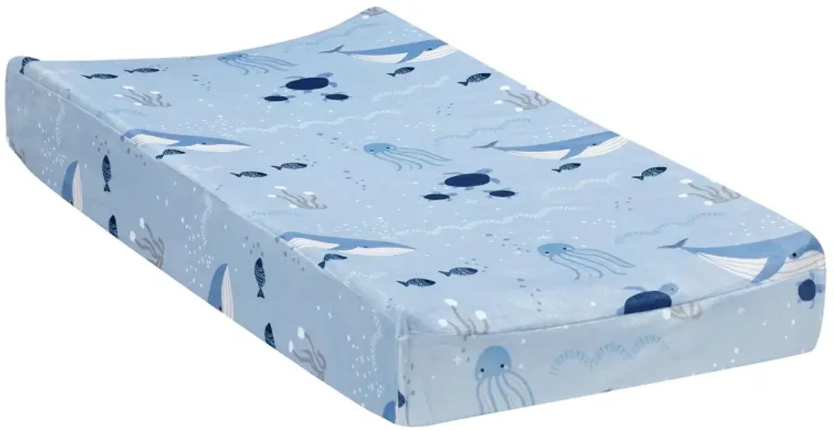 Lambs & Ivy Bubbles and Squirt Underwater Whale/Fish Soft Changing Pad Cover