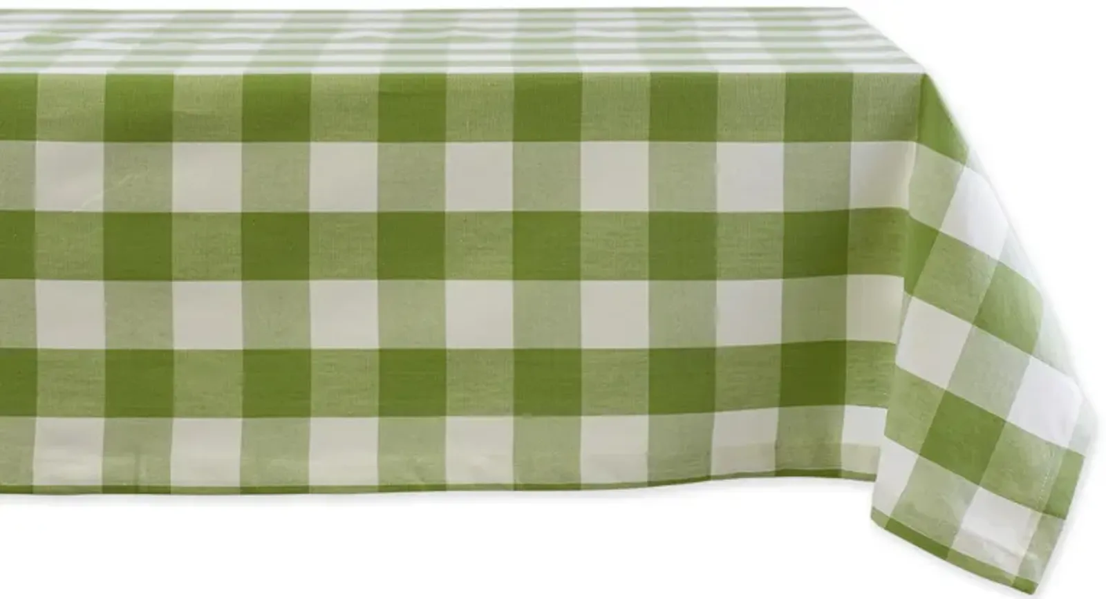 52" White and Antique Green Buffalo Check Table Cloth