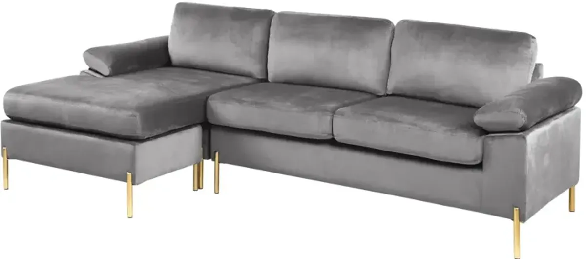 Shannon Velvet Sectional Sofa With Chaise