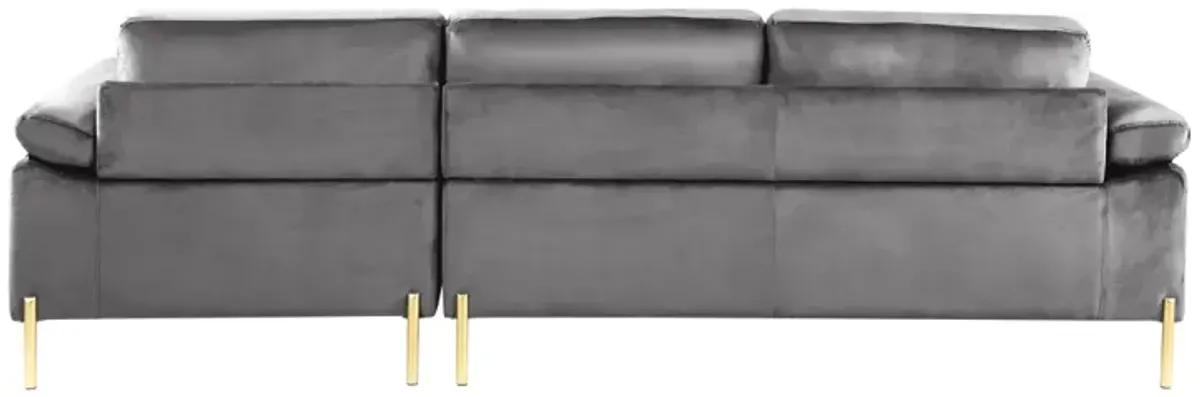 Shannon Velvet Sectional Sofa With Chaise