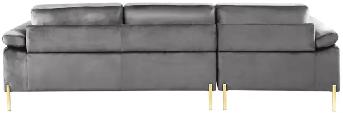 Shannon Velvet Sectional Sofa With Chaise