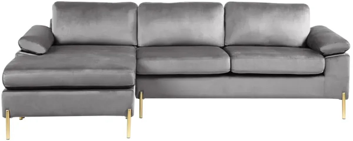 Shannon Velvet Sectional Sofa With Chaise